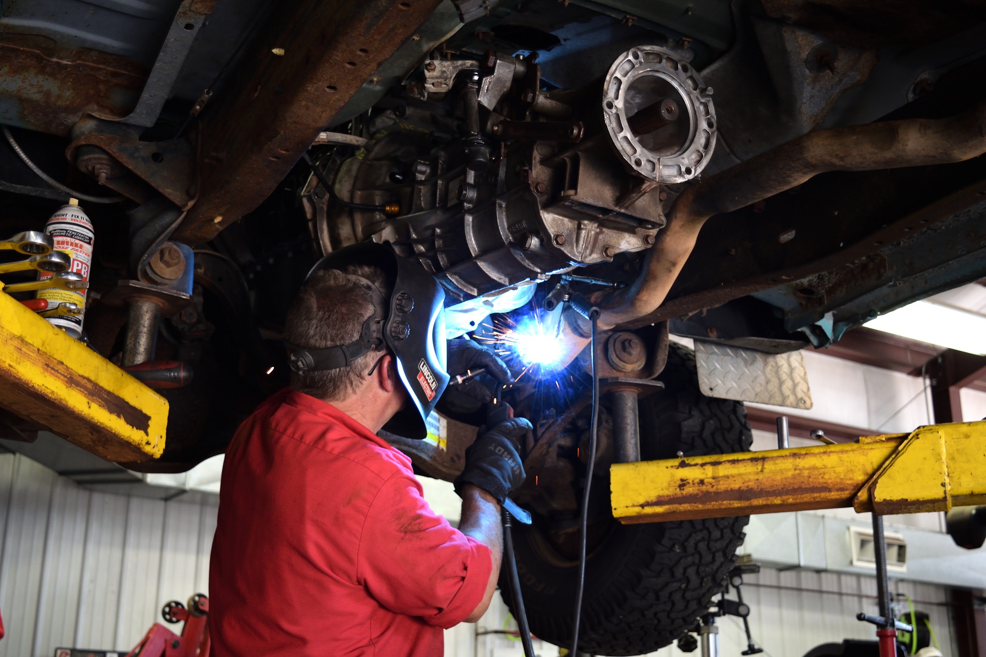 Automotive welding at Olin's Auto Service in Milton, WI